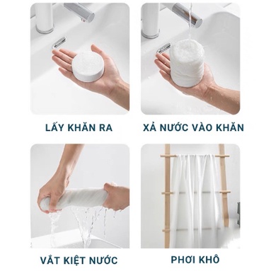 Khăn Tắm VIÊN NÉN du lịch  dùng một lần, Khăn tắm cotton tiện lợi