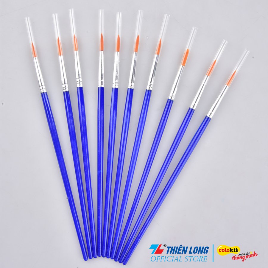 Túi 10 Cọ vẽ Tròn Thiên Long Colokit BRW-C02