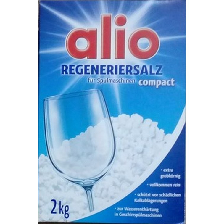 Alio - Muối cho máy rửa Chén, Bát Loại 2kg dùng cho máy rửa bát + Tặng viên Alio