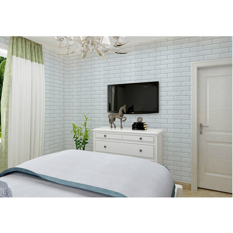 Decal giấy dán tường đá 3D xám trắng (khổ rộng 0.6m)