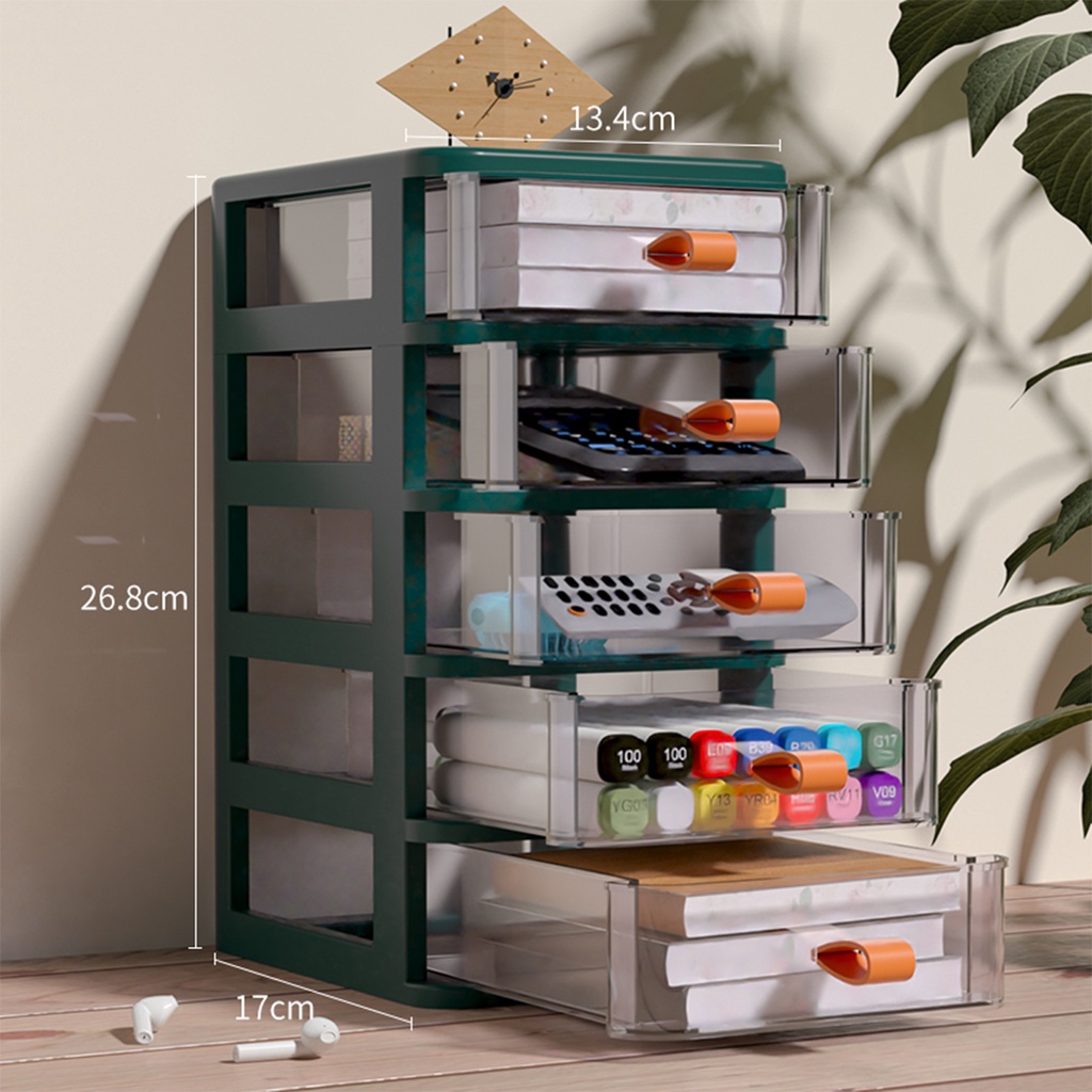 Hộp đựng đồ dùng JUJIAJIA thiết kế trong suốt nhiều lớp đa năng tiện lợi