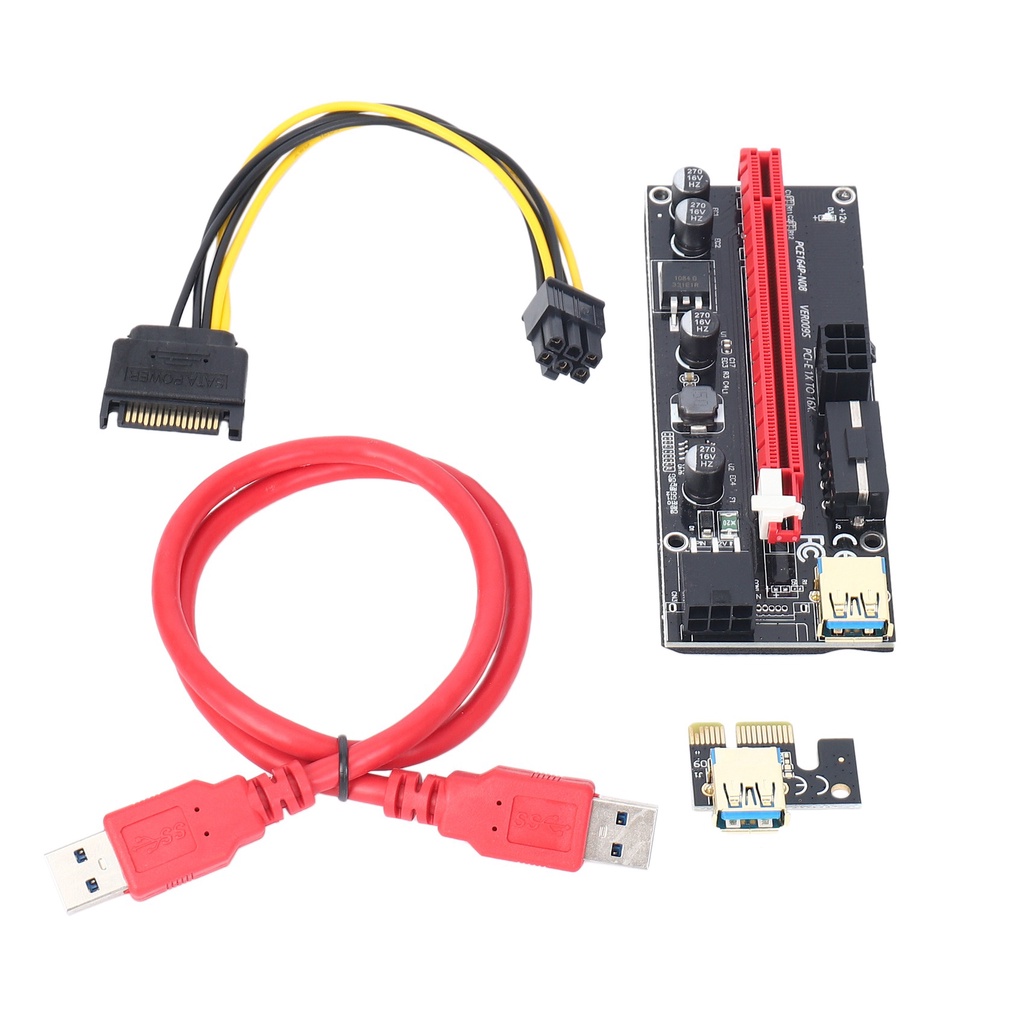 VER 009S PCIE Riser 1X đến 16X Card mở rộng đồ họa cho GPU Khai thác Riser Card Extender