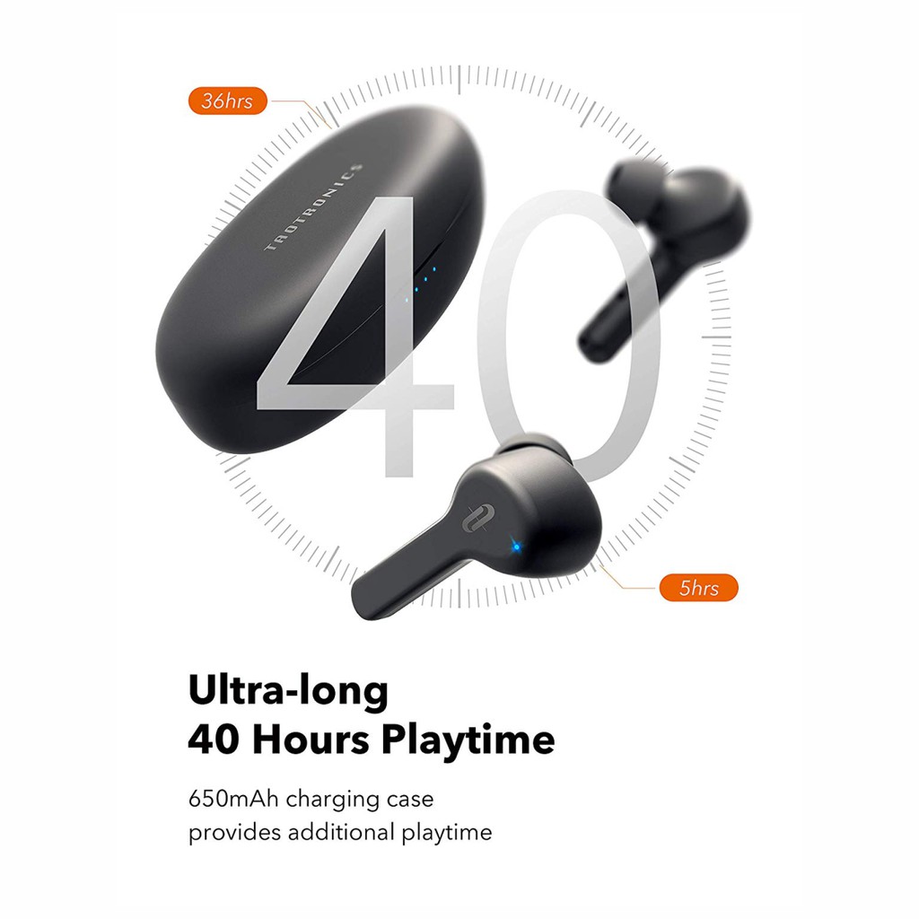 Tai Nghe Nhét Tai True Wireless Bluetooth TaoTronics TT-BH053 Chuẩn Chống Nước IPX7 Sử Dụng Đến 40 Giờ - Chính Hãng