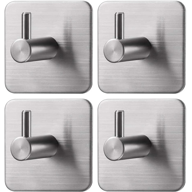 Combo 4 Móc treo đồ Inox 304 dán tường siêu dính, treo vật nặng thoải mái