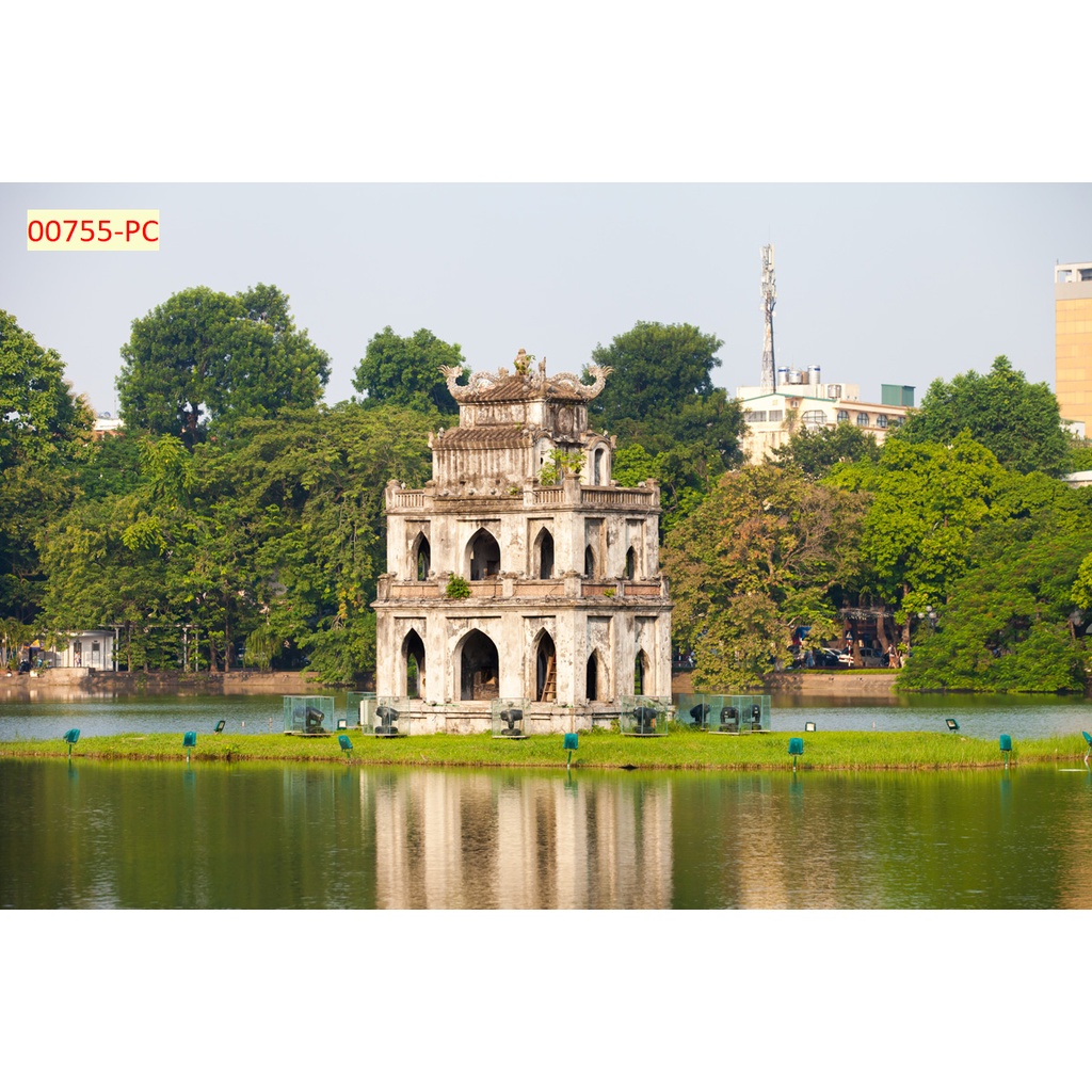 Tranh dán tường hà nội, hồ gươm, chùa một cột 3D in theo kích thước yêu cầu – Không giới hạn kích thước.