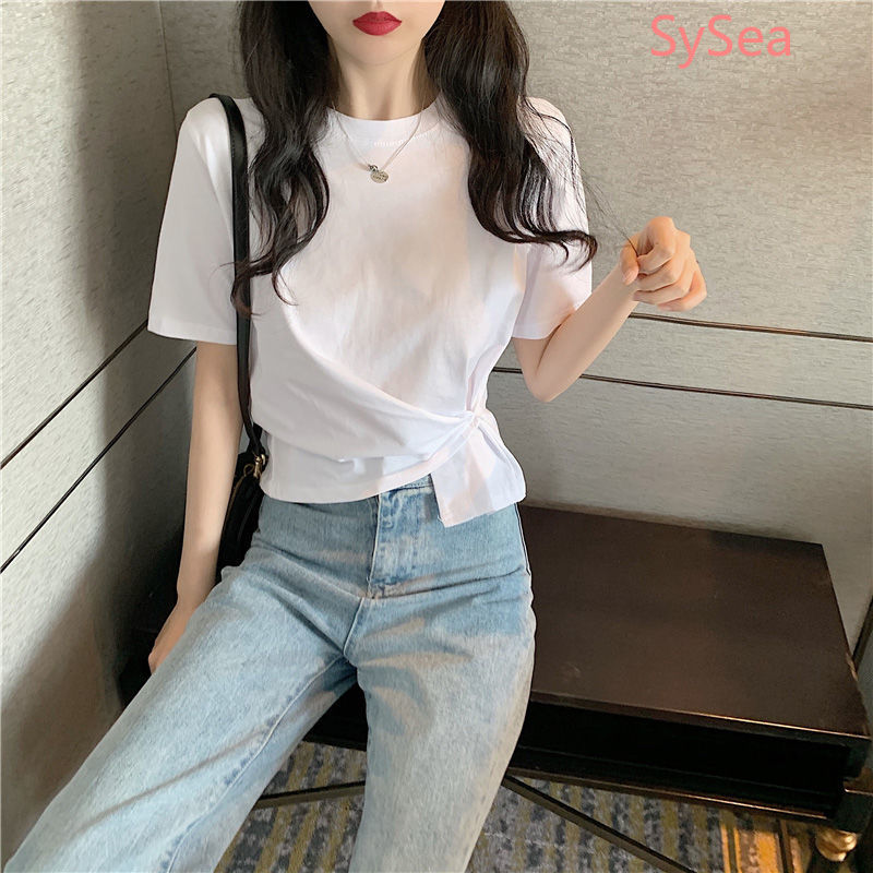 Áo Thun Croptop Tay Ngắn 100% Cotton Kiểu Dáng Trẻ Trung Dành Cho Nữ
