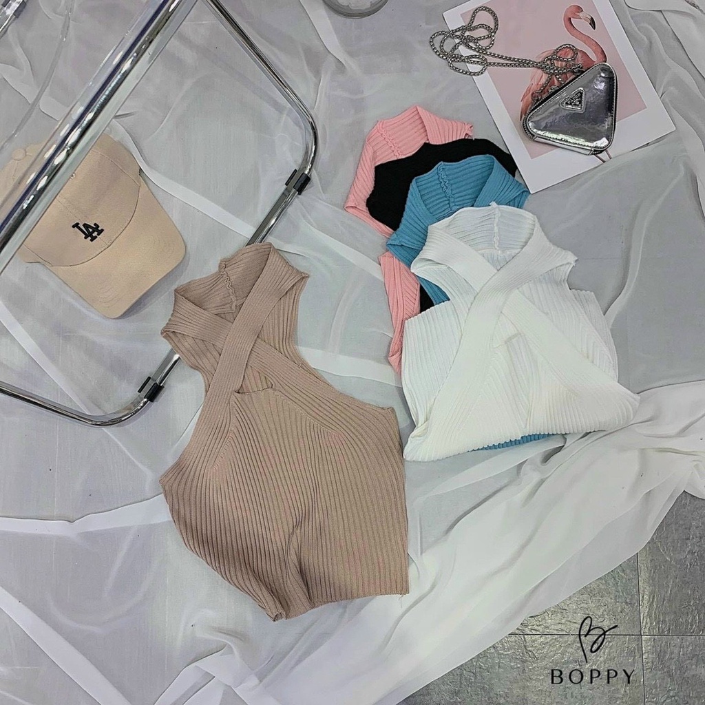 Áo Len Cổ Yếm Chéo Ngực Mã 1606