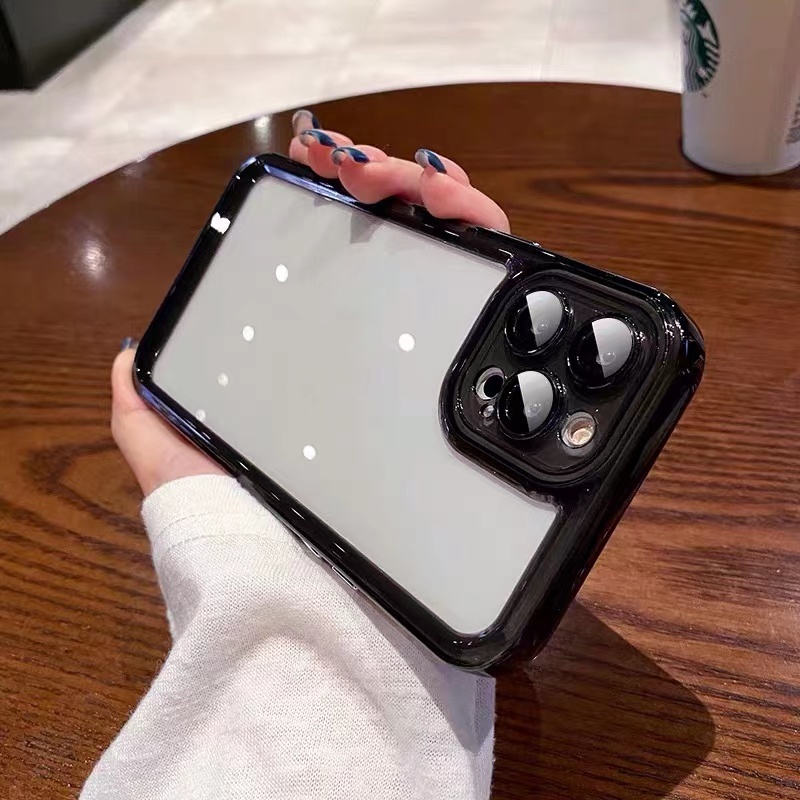 Ốp Điện Thoại Acrylic Trong Suốt Có Miếng Bảo Vệ Ống Kính Cho compatible for iPhone 13 pro max 12 pro max 13 13 pro 11 case