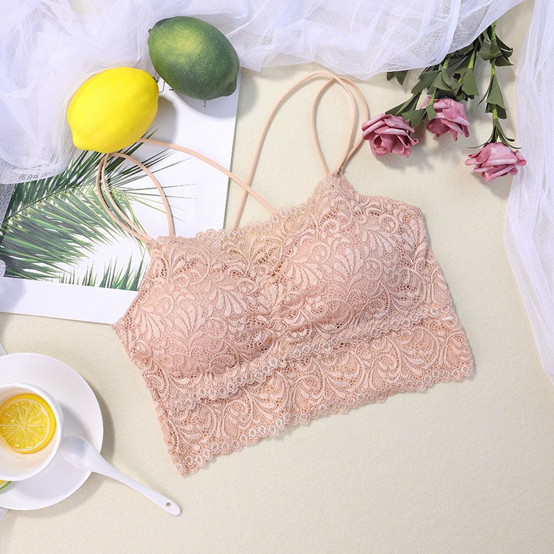 Bra có mút nâng ngực thiết kế dây chéo lưng quyến rũ