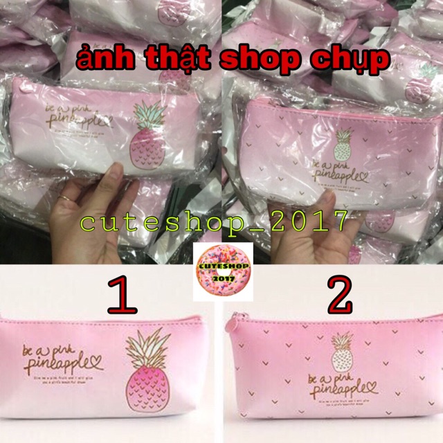 túi bút dứa hồng siêu cute
