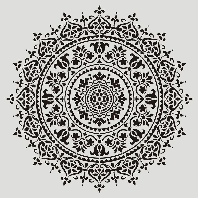 seng* 4pcs Flower Stencil Wall Painting DIY Drawing Template for Floor Tiles Funiture
