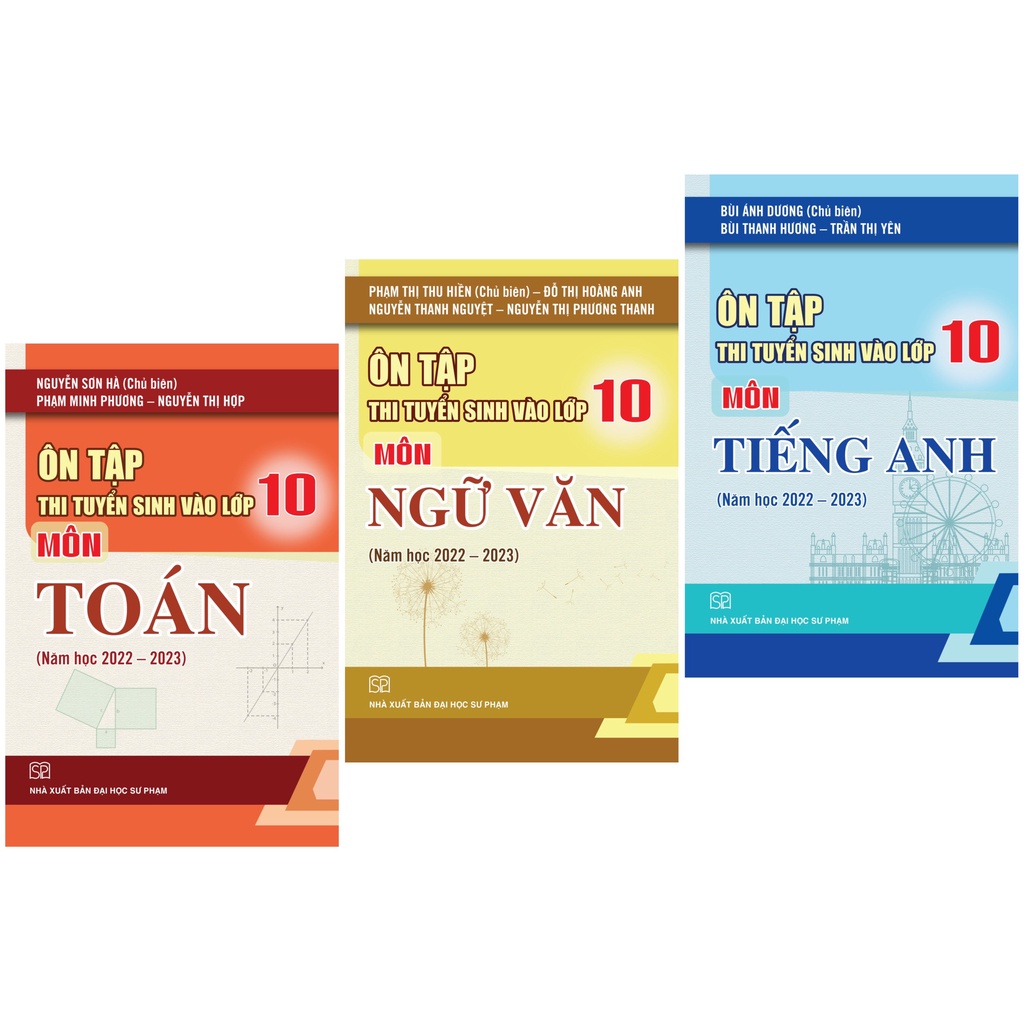 Sách - Combo 3 cuốn Ôn tập thi tuyển sinh vào lớp 10 môn Toán, Ngữ Văn, Tiếng Anh (Năm học 2022 - 2023)