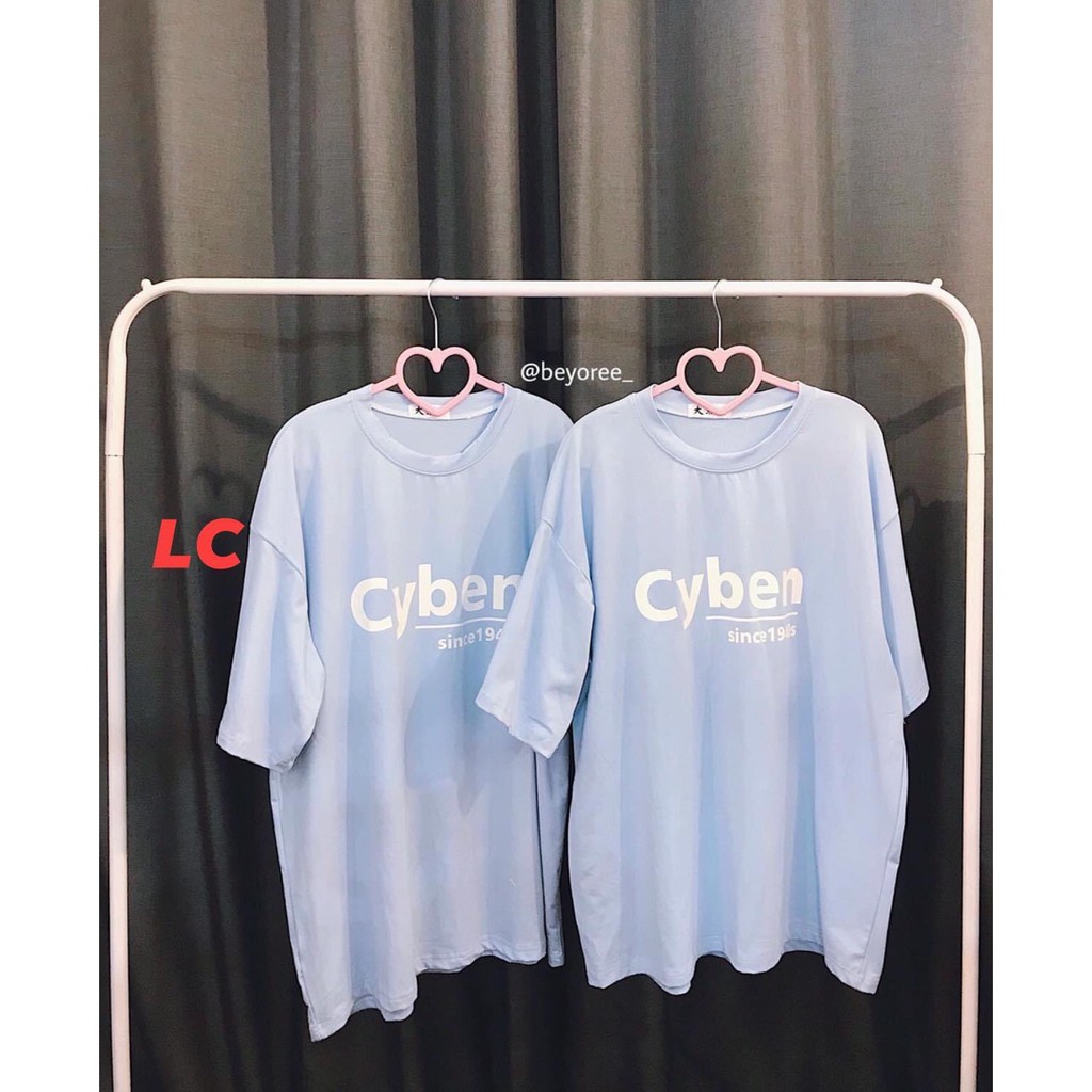 Áo thun nam nữ Cyben màu xanh dáng unisex form rộng oversize basic tee phông dáng suông Ulzzang
