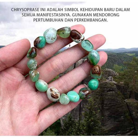 Vòng Tay Đính Đá Chrysoprase Trị Liệu Tốt Cho Sức Khỏe (Gbp285)