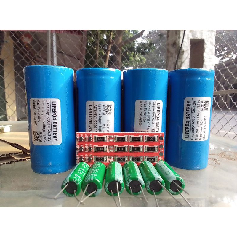 COMBO CHẾ ẮC QUY LITHIUM + SIÊU TỤ ĐIÊN 12.8V-6.3AH SIÊU BỀN