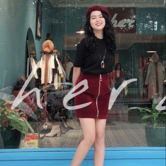 Sale Chân váy dạ dáng A hàng 260 còn 109k