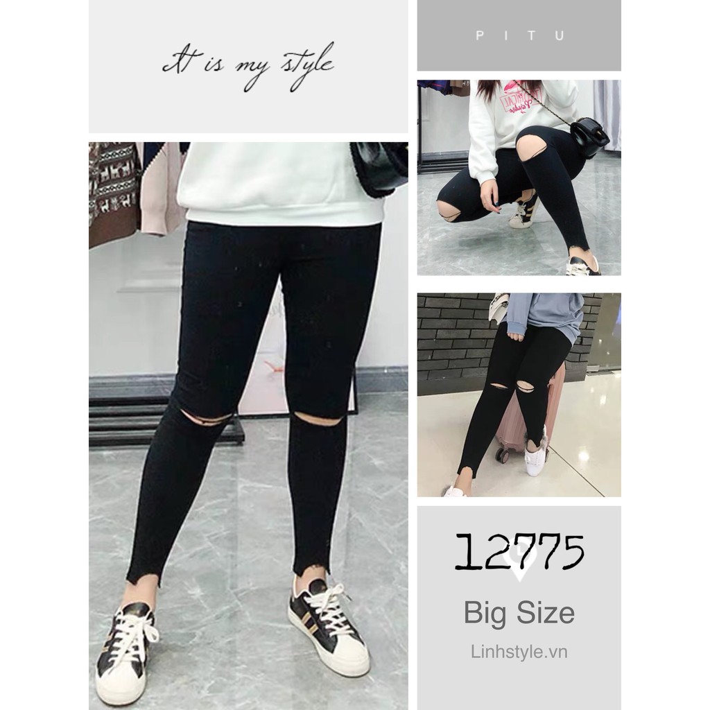 12775 - 3x,4x Quần BIG SIZE Skinny Một nút rách | BigBuy360 - bigbuy360.vn
