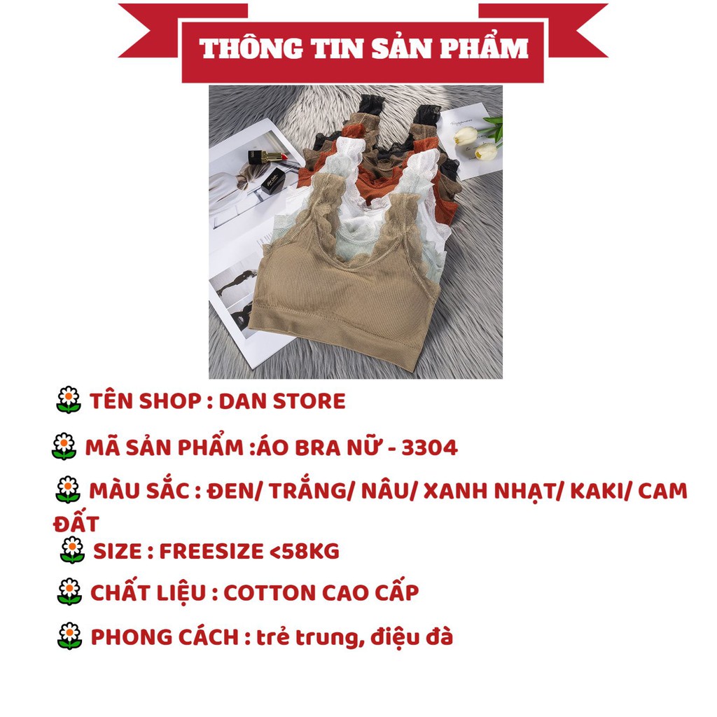 Áo Lót Nữ - Áo Bra Nữ viền ren bèo tôn vòng một gợi cảm DAN STORE MÃ 3304