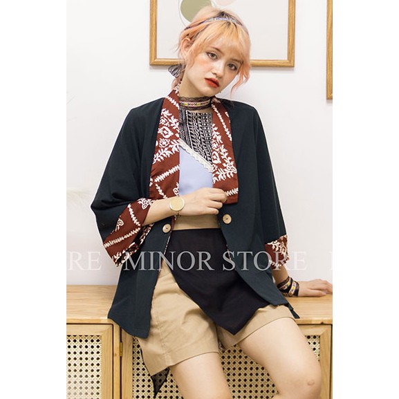 ÁO KHOÁC BLAZER VIỀN HỌA TIẾT [MINOR ANITA]