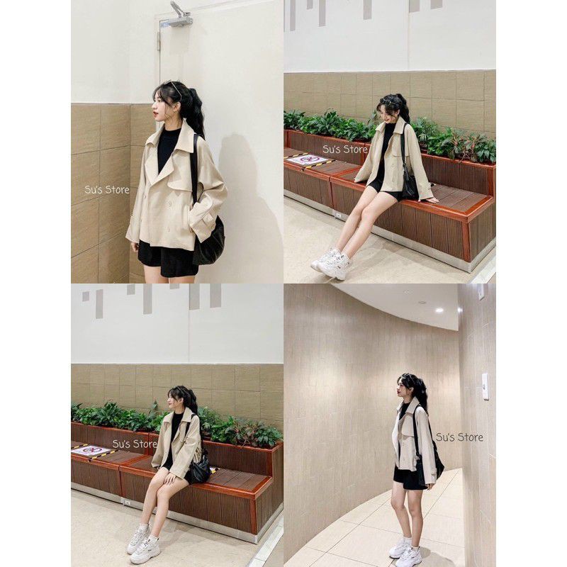 Áo khoác măng tô dáng ngắn