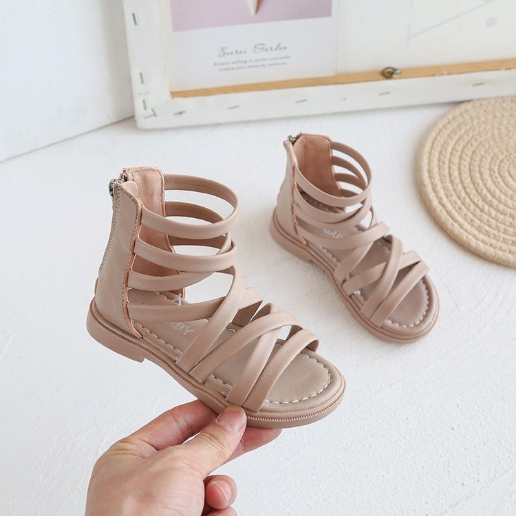 Xăng Đan Da Cổ Cao Thoải Mái Thời Trang Mùa Hè Cho Bé Gái 1-8 Tuổi