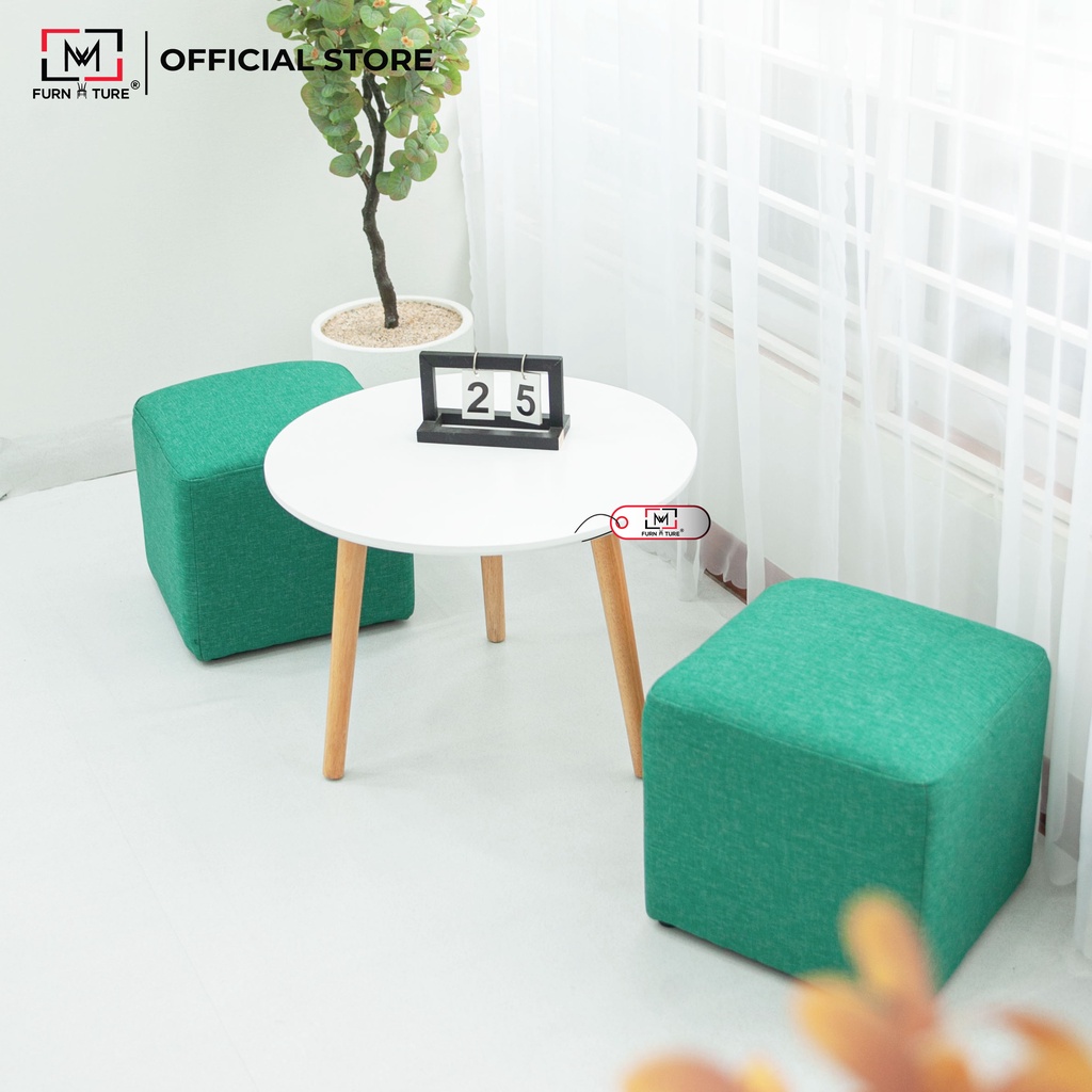 Ghế đôn đệm vuông nhiều màu thương hiệu MW FURNITURE