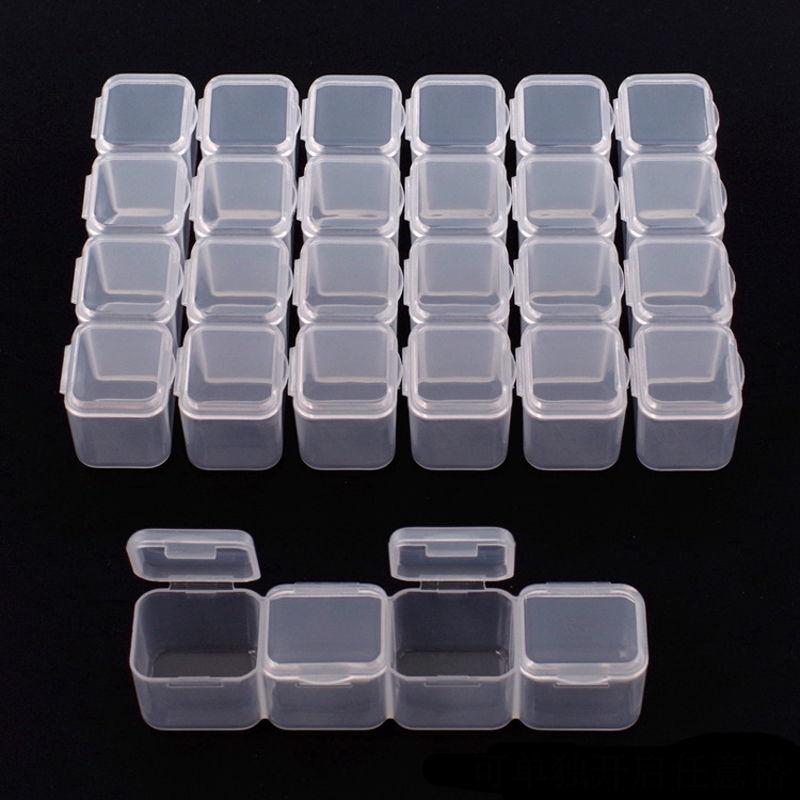 28 Grid Plastic Empty Storage Box,Nail Art Accessories Tools,Nails Stones Display Clear Box Case