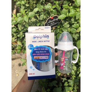 Tặng thêm 1 bàn chải bình sữa dolphin 240ml cổ rộng có tay cầm - ảnh sản phẩm 1