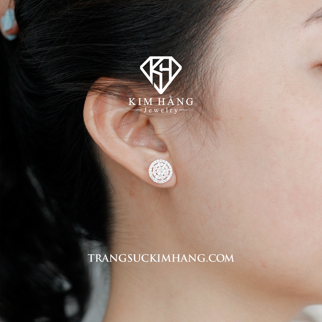 Khuyên Tai BẠC Thiết Kế Full Đá Tấm Thiết Kế Mới 2022