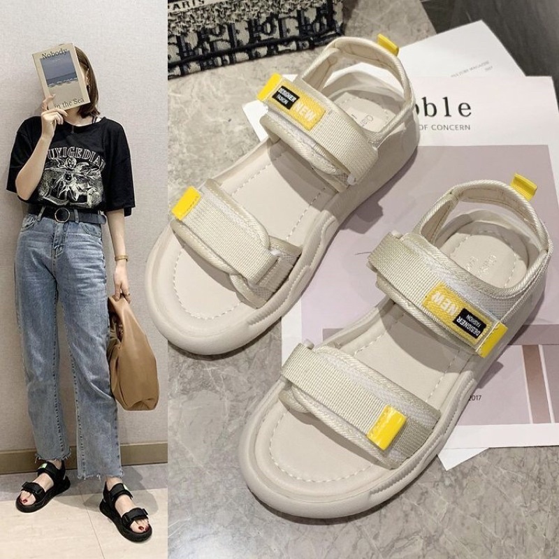 (ảnh+video) giày dép nữ sandal quai dán DG1 quai cài đế bền đẹp