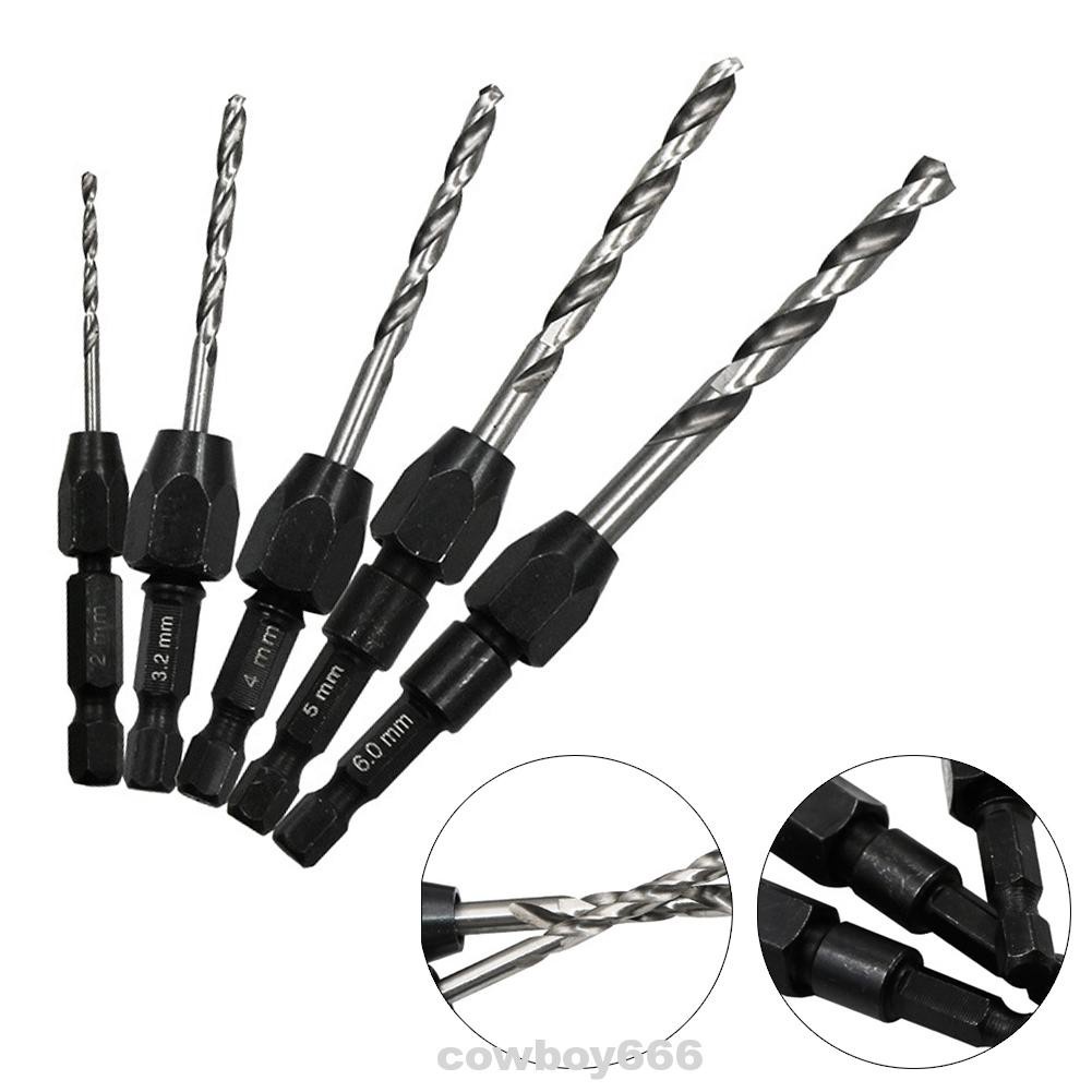 Carpentry Countersink High Speed Steel Non-Slip Quick Change Spiral Tight Clamping Drill Bit Set