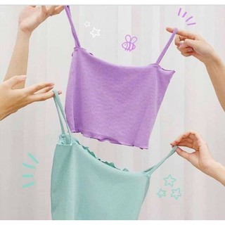 Áo Croptop Hai Dây Cuốn Biên