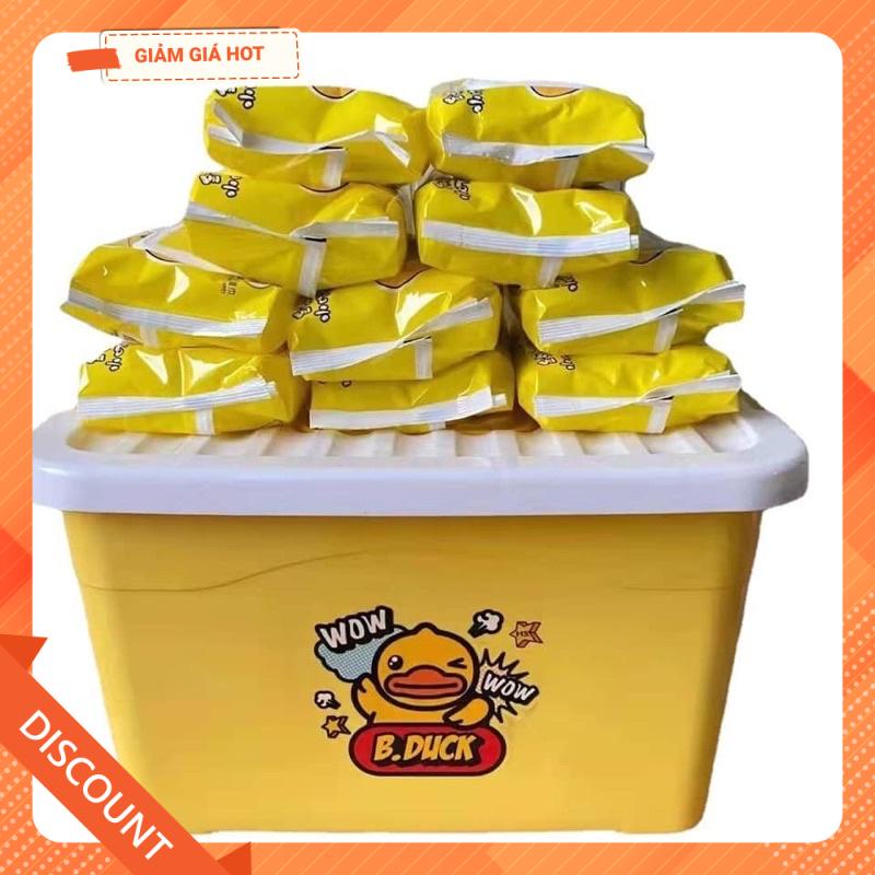 Set 10 gói khăn ướt kèm thùng nhựa vịt để đựng