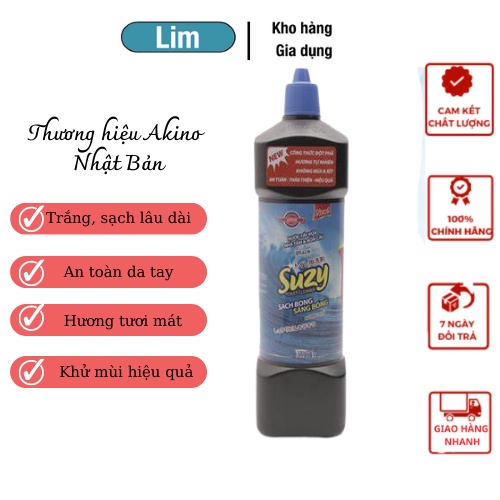 Nước Tẩy Rửa Bồn Cầu, Nhà Tắm Cao Cấp Suzy Nhật Bản 1L -Thành Phần Hữu Cơ, Không Mùi Axit_Tạp Hóa Nhà Lim
