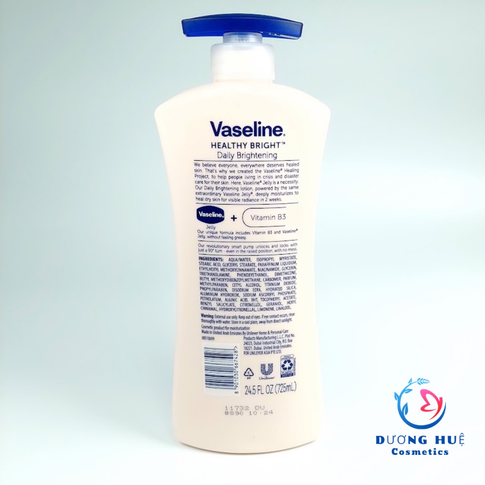 Dưỡng thể Vaseline Healthy White UV Lightening 725ml (Chính Hãng)