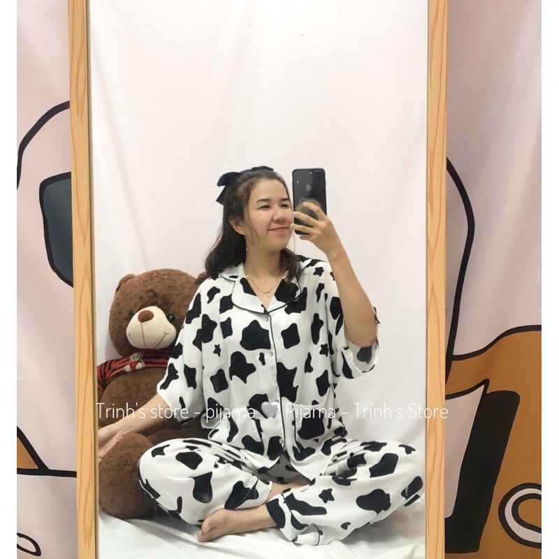 Pijama cánh dơi hình bò sữa ( freesize ) hình shop tự chụp