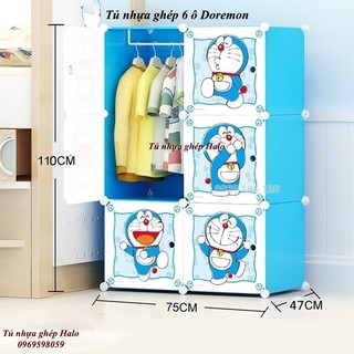 Tủ nhựa ghép đa năng 6 ô Doremon