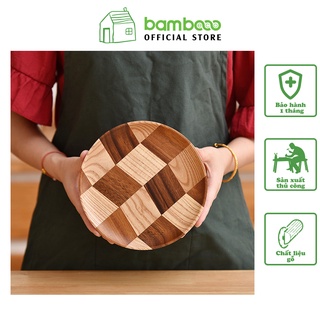 Mua Khay gỗ tre tròn đựng đồ đa năng BAMBOOO ECO đĩa chống dính thân thiện với môi trường