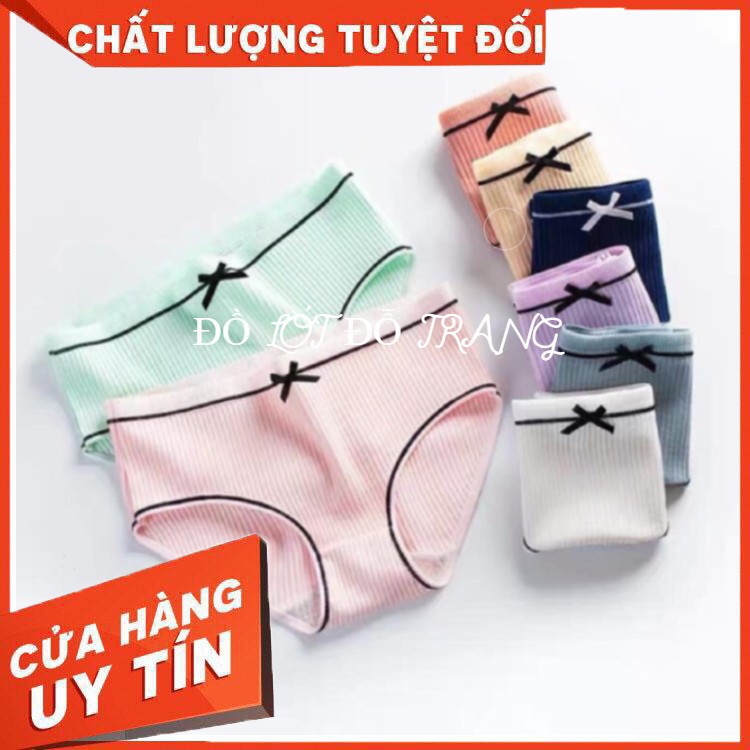 Quần Lót Nữ Cotton Tăm Đính Nơ Xuất Nhật Sexxy S08 (loại 1 túi Zip)