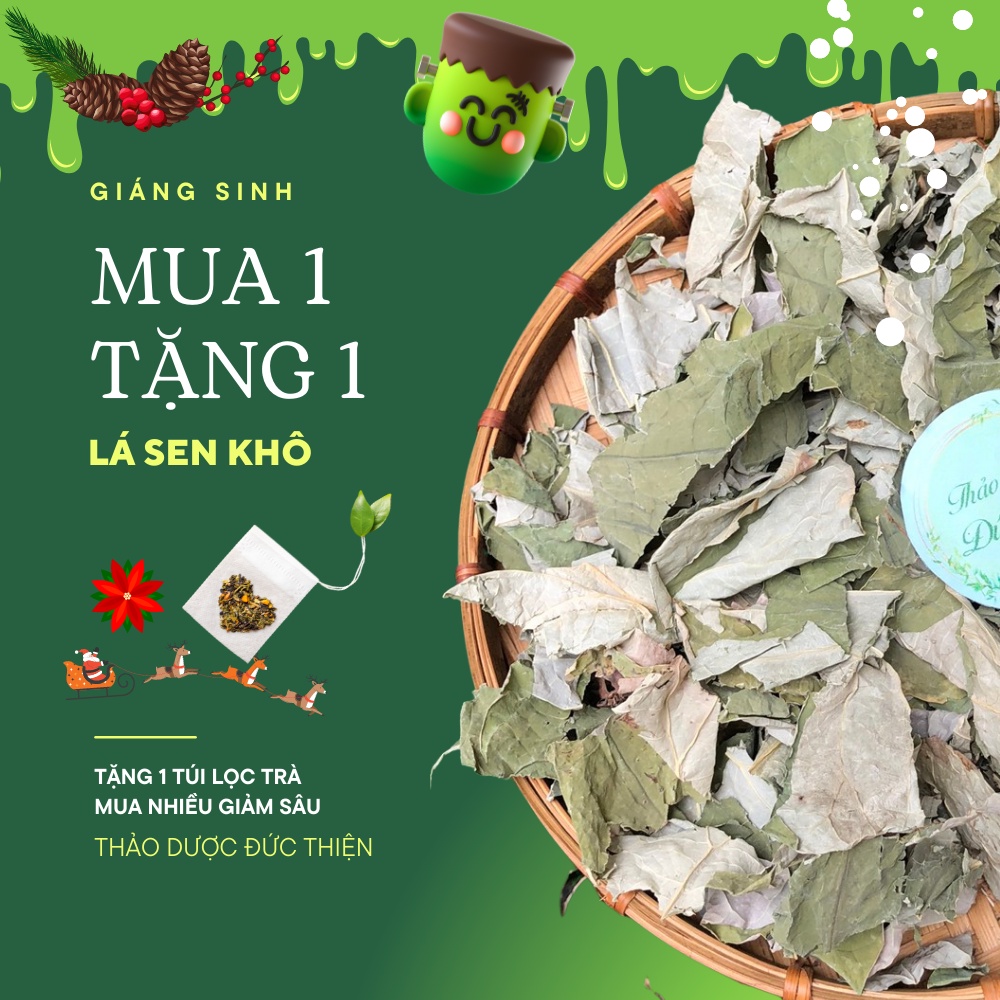 250g, 500g Lá Sen Khô Loại 1 Đức Thiện (Khô, Sạch, Thơm) - Hỗ Trợ Mất Ngủ, Giảm Cân, Mỡ Máu, Cao Huyết Áp, Chống Béo Phì