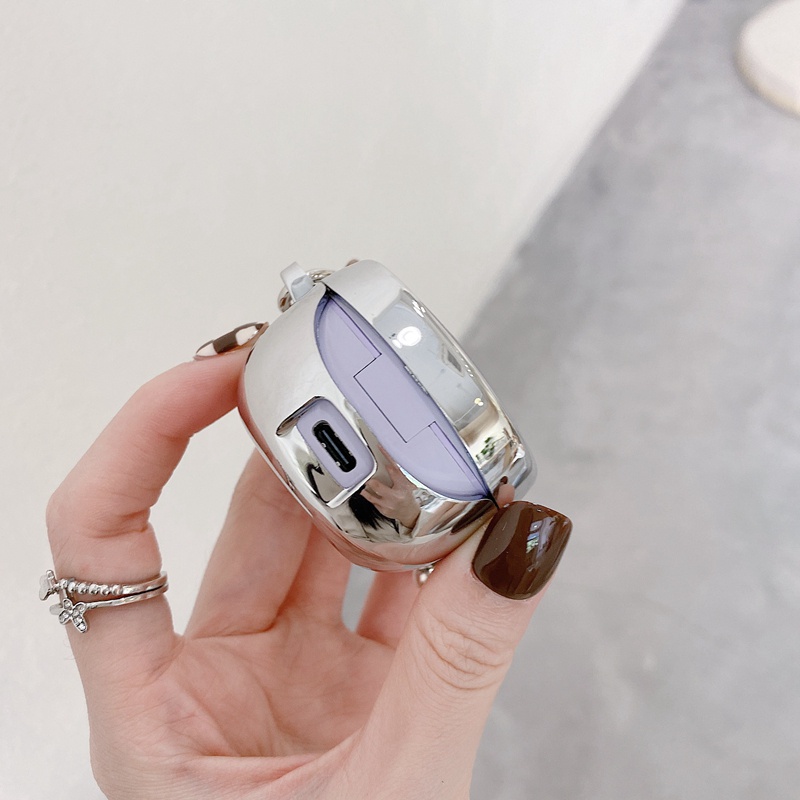 Ốp TPU mềm mạ điện laser hình phi hành gia gấu cóc móc khóa cho Baseus Encok WM01 TWS