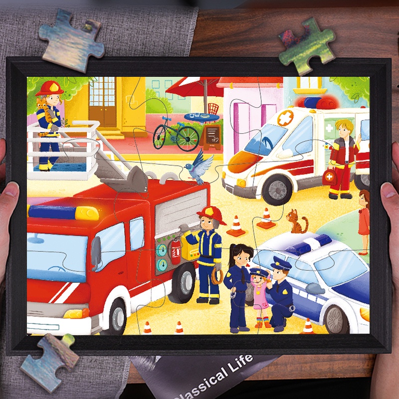 Bộ Đồ Chơi Xếp Hình Họa Tiết Hoạt Hình Dành Cho Trẻ Em 2-3 Tuổi