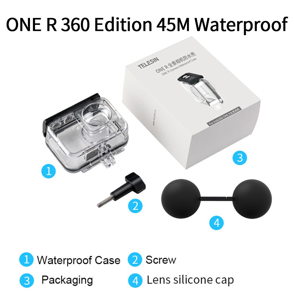 Mới Vỏ Bọc Bảo Vệ Ống Kính TELESIN 45M Cho Insta360 ONE R 360