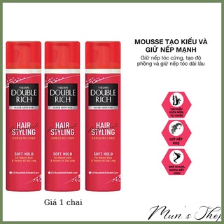 Mousse dưỡng tóc, tạo kiểu tóc double rich hair mousse soft hold - keo bọt 150ml