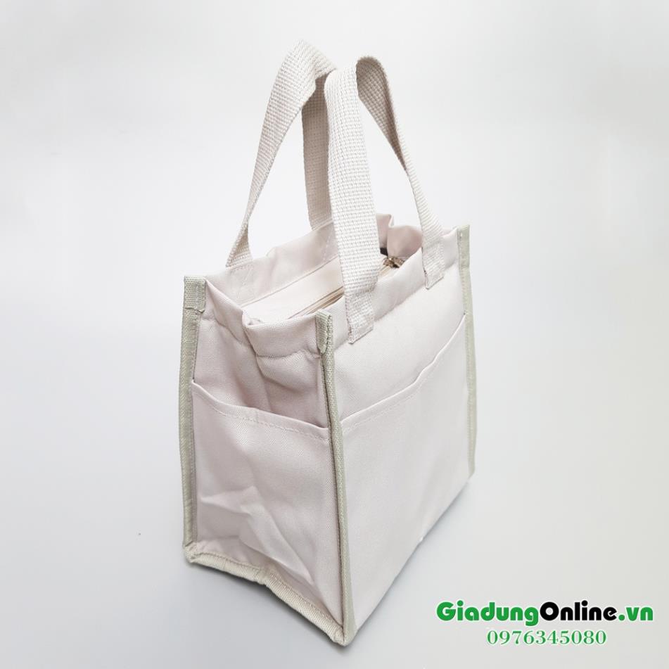 Túi Giữ Nhiệt LocknLock Đựng Hộp Cơm Daily Cooler Bag HWB820, size nhỏ, sẵn 2 màu navy và trắng sữa