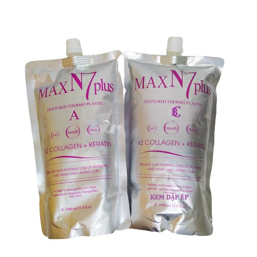 Cặp Thuốc ép Tóc Max N7 Plus Collagen Keratin 1000ml*2