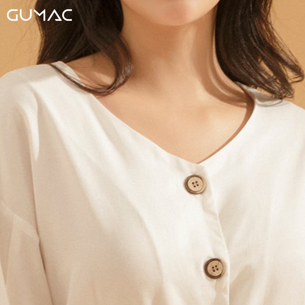 [Mã WABRGU100 giảm 15% đơn 249K tối đa 100k] Áo tay phồng nút gỗ AA764 GUMAC | BigBuy360 - bigbuy360.vn