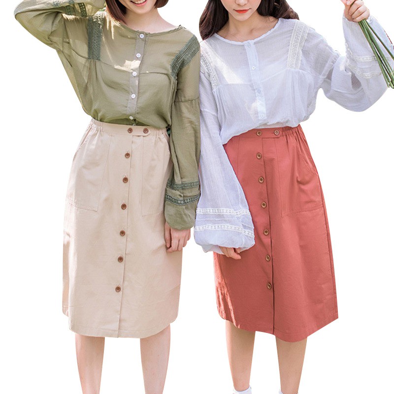 Chân Váy Chữ A Lưng Cao Màu Trơn Thời Trang | BigBuy360 - bigbuy360.vn