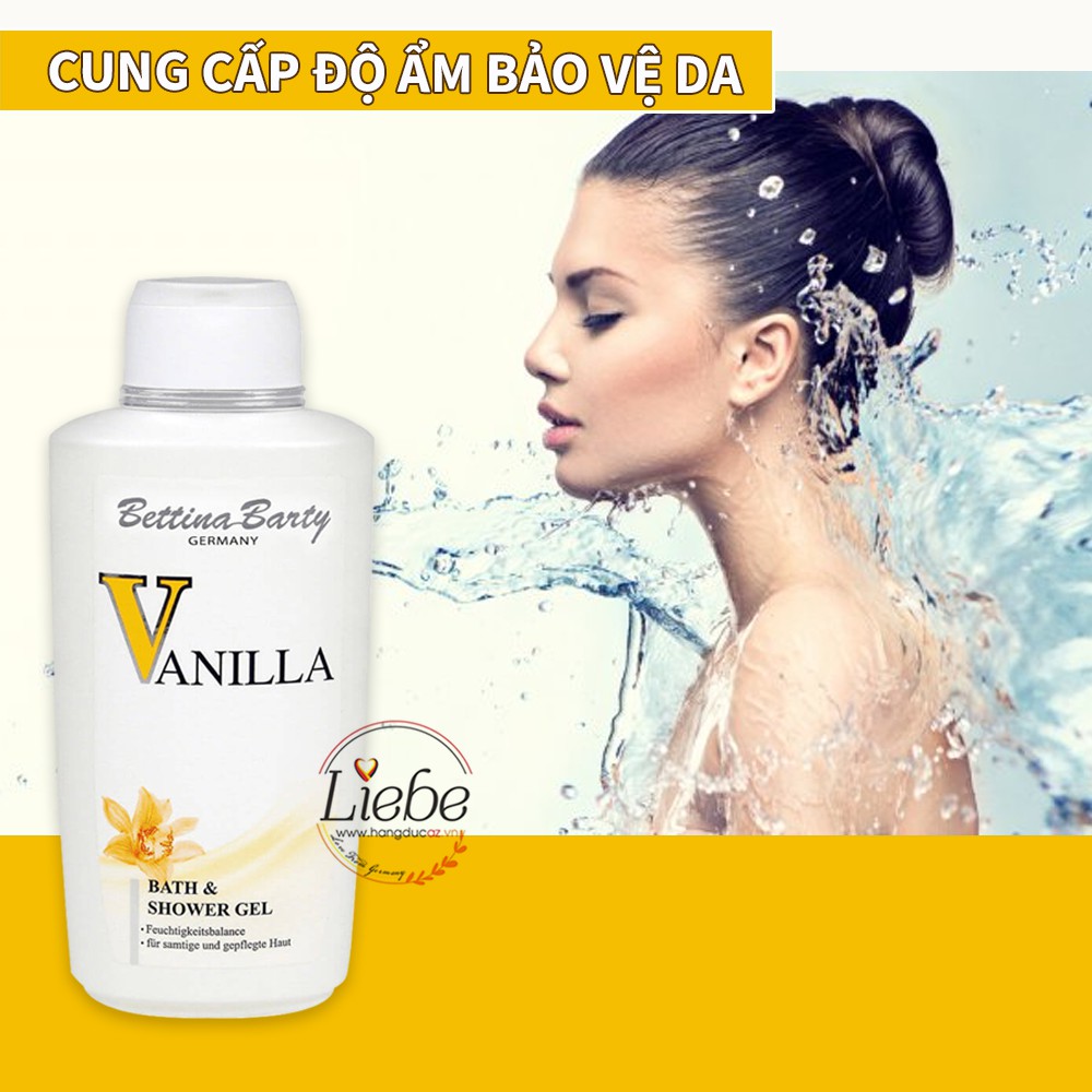 Sữa tắm Vanilla Đức Bettina Barty hương nước hoa 500ml hàng chính hãng