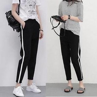 Quần baggy sọc trắng thể thao nữ bg21